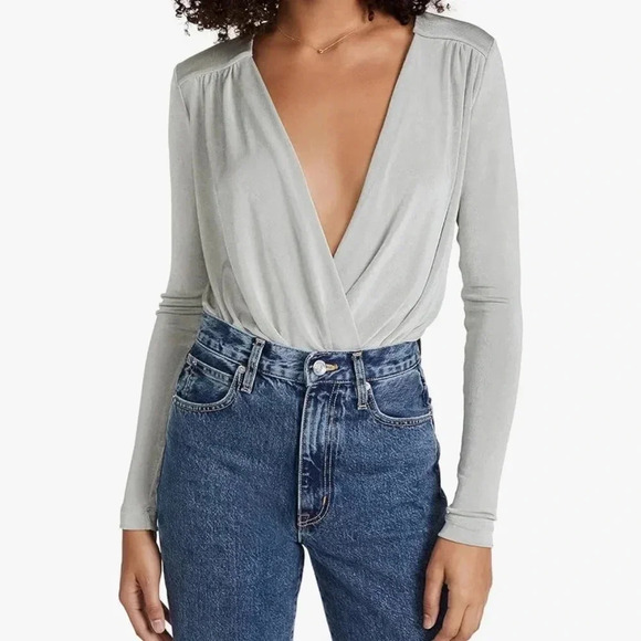 NWT!! Free People - Turnt Crossover Bodysuit - Grey - Size Small & X Small - Picture 1 of 8